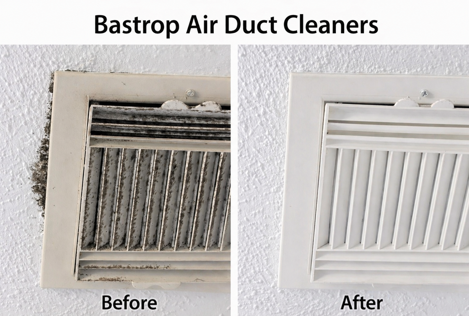 Bastrop TX air duct vent before and after professional cleaning by Bastrop Air Duct Cleaners