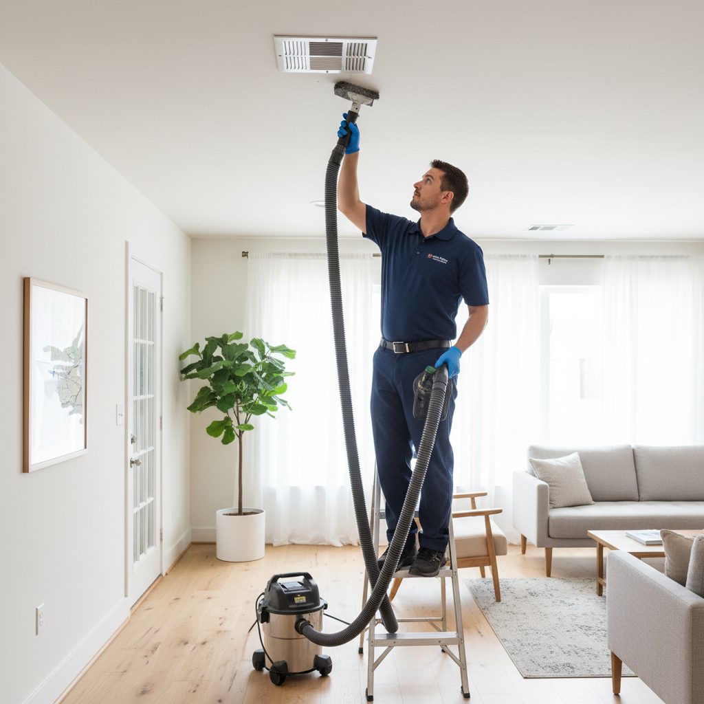 Air duct cleaning technician in Coupland, TX