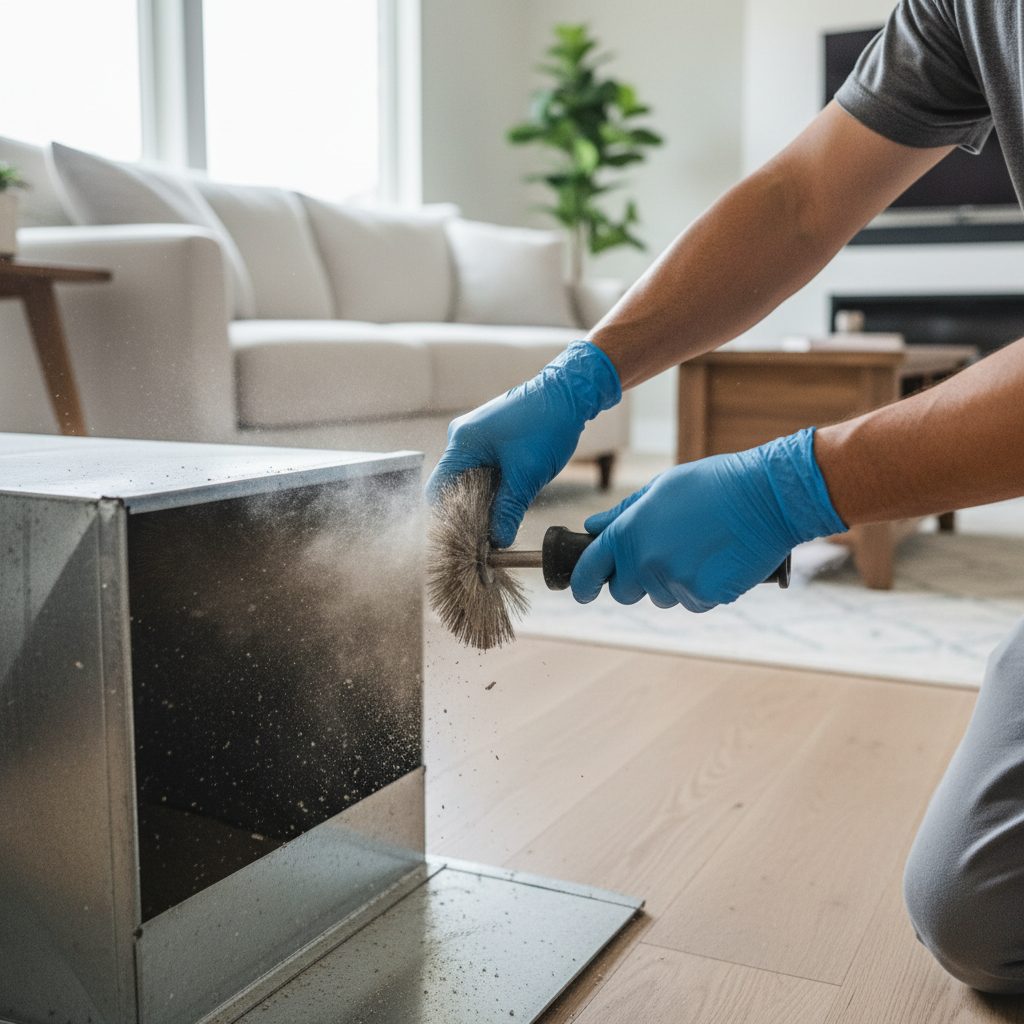 Dryer vent cleaning service truck in Smithville, TX