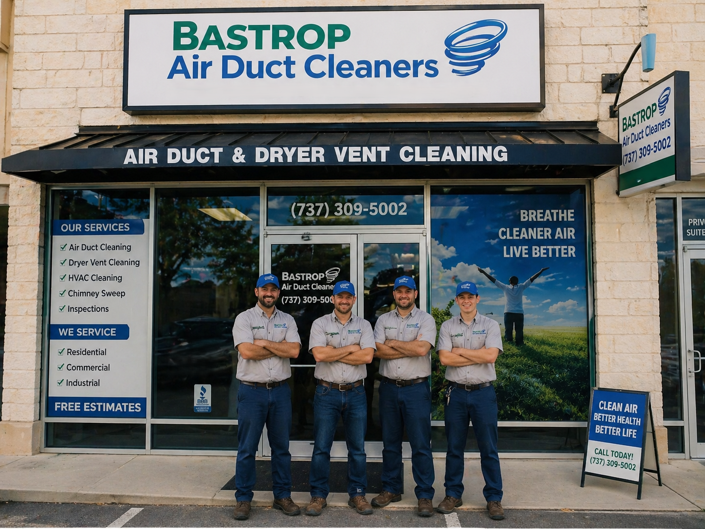 Bastrop Air Duct Cleaners storefront at 303 M.L.K. Jr Dr Suite 02, Bastrop, TX 78602