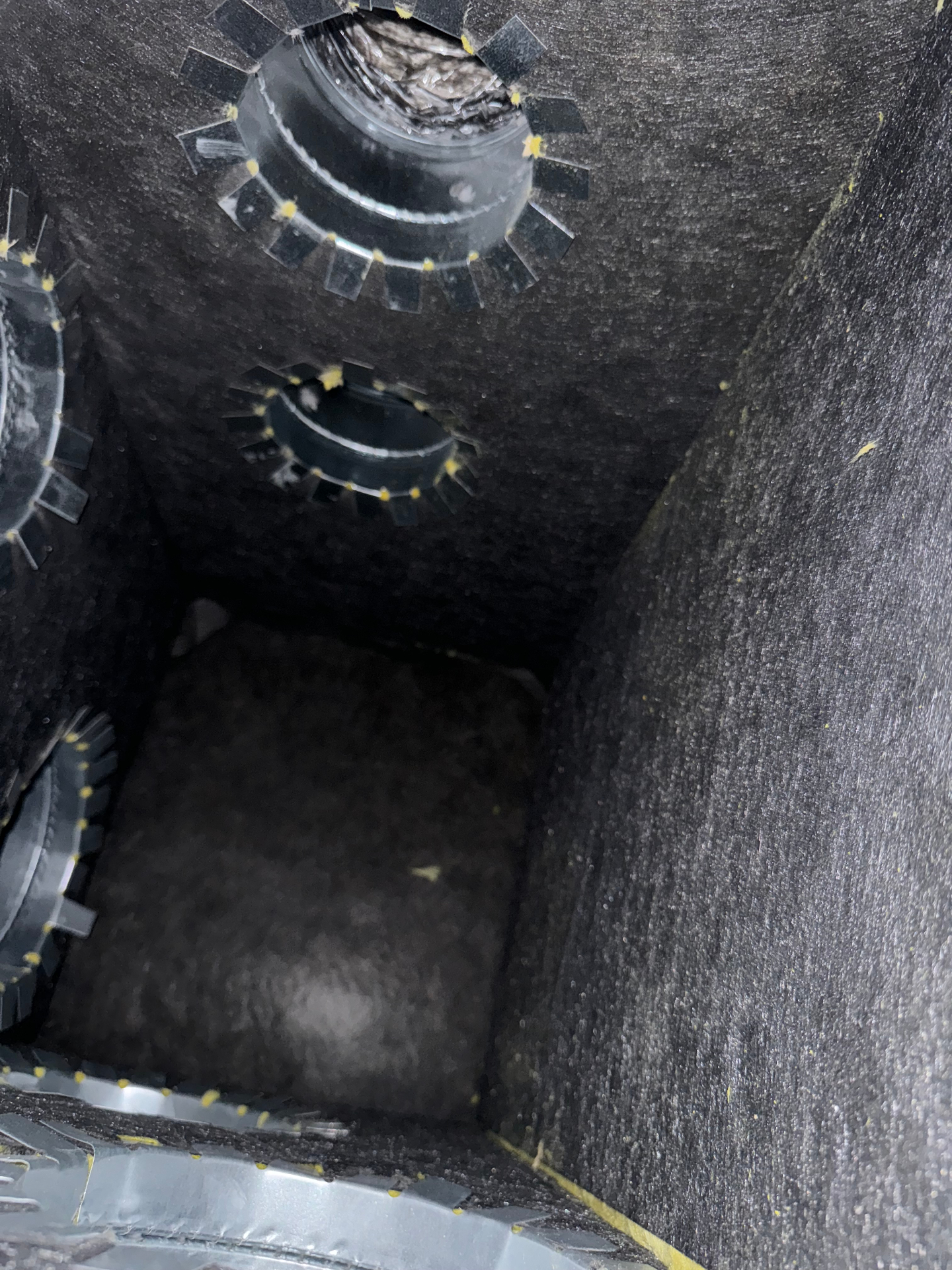 Air duct interior view showing duct connections